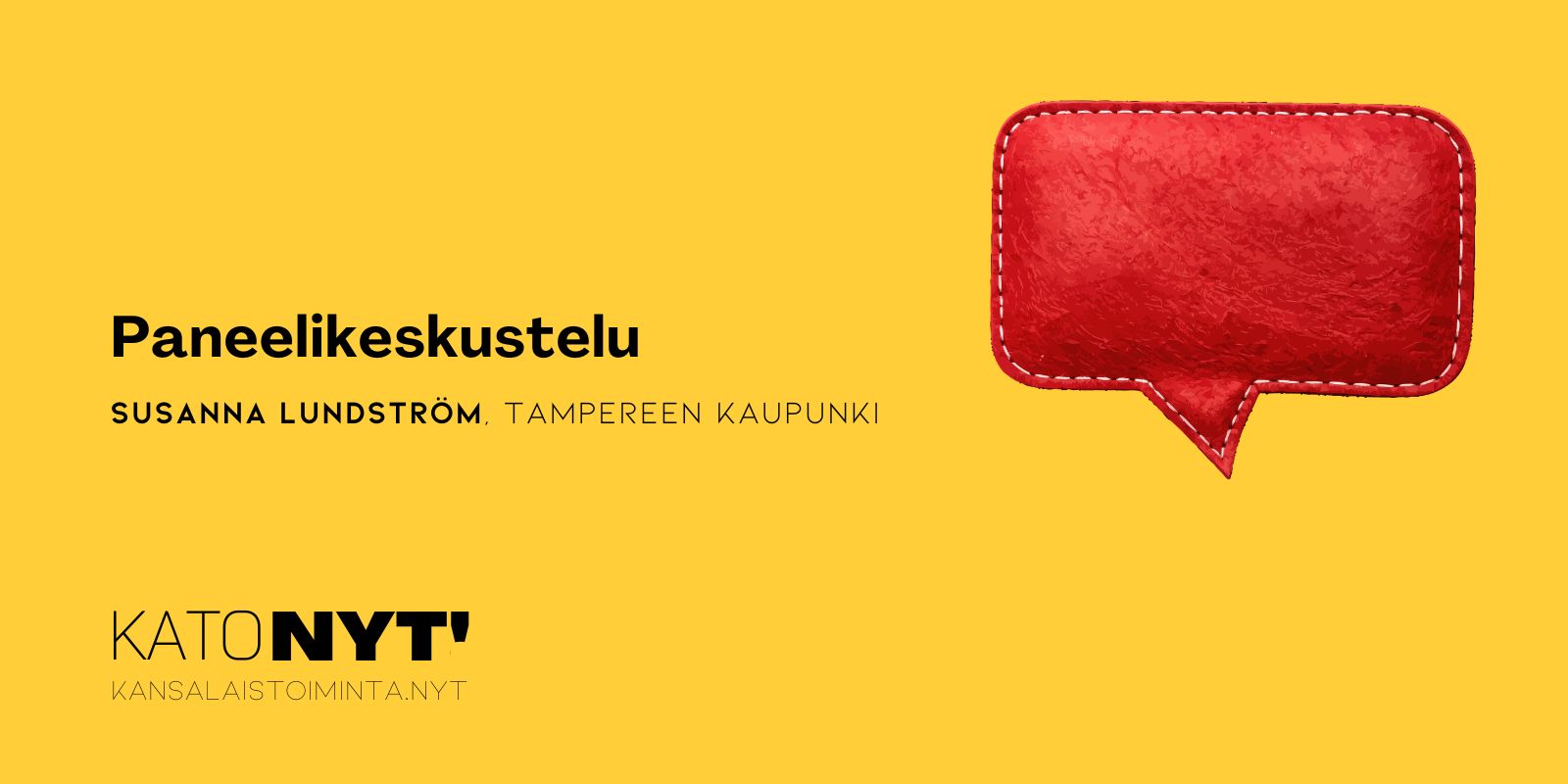 Paneeliin osallistuu Susanna Lundström, Tampereen kaupunki